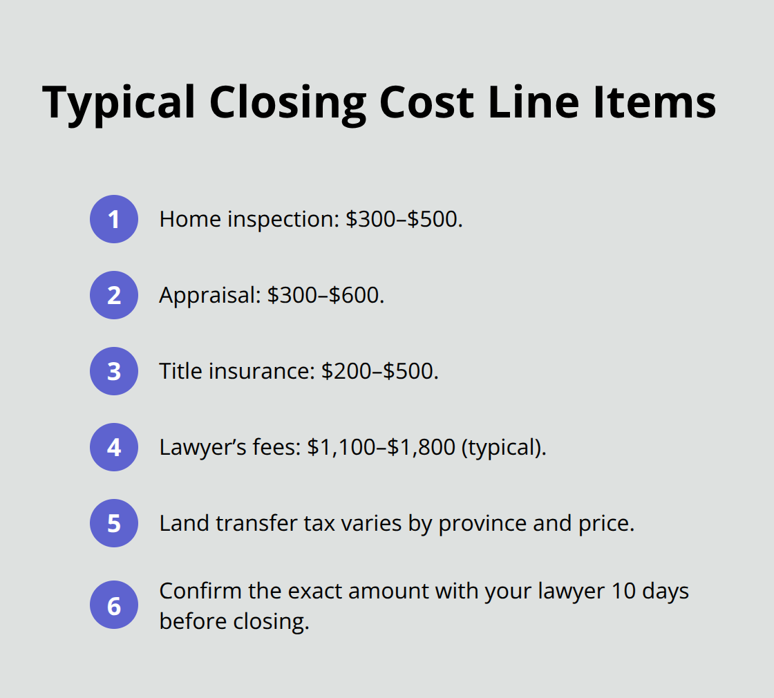 Common closing costs and typical ranges for Canadian first-time buyers - first time mortgages Canada