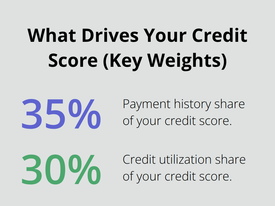 Breakdown of key credit score factors by percentage weight. - personal loan rates Canada