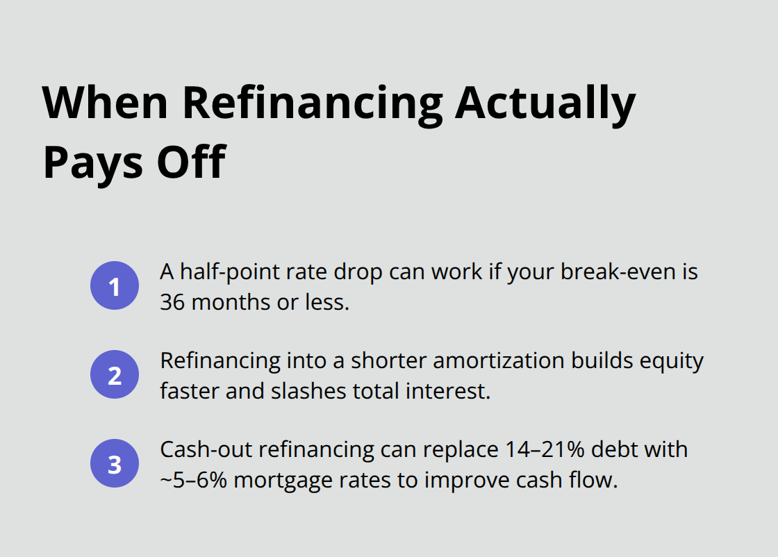 Three scenarios where a refinance makes financial sense, summarized for quick scanning. - refinance mortgage canada