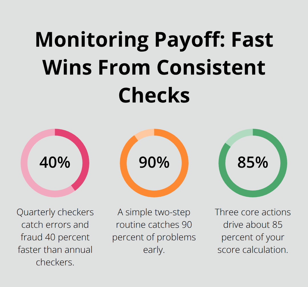 Key monitoring statistics showing faster detection and issue prevention - Credit score monitor Canada