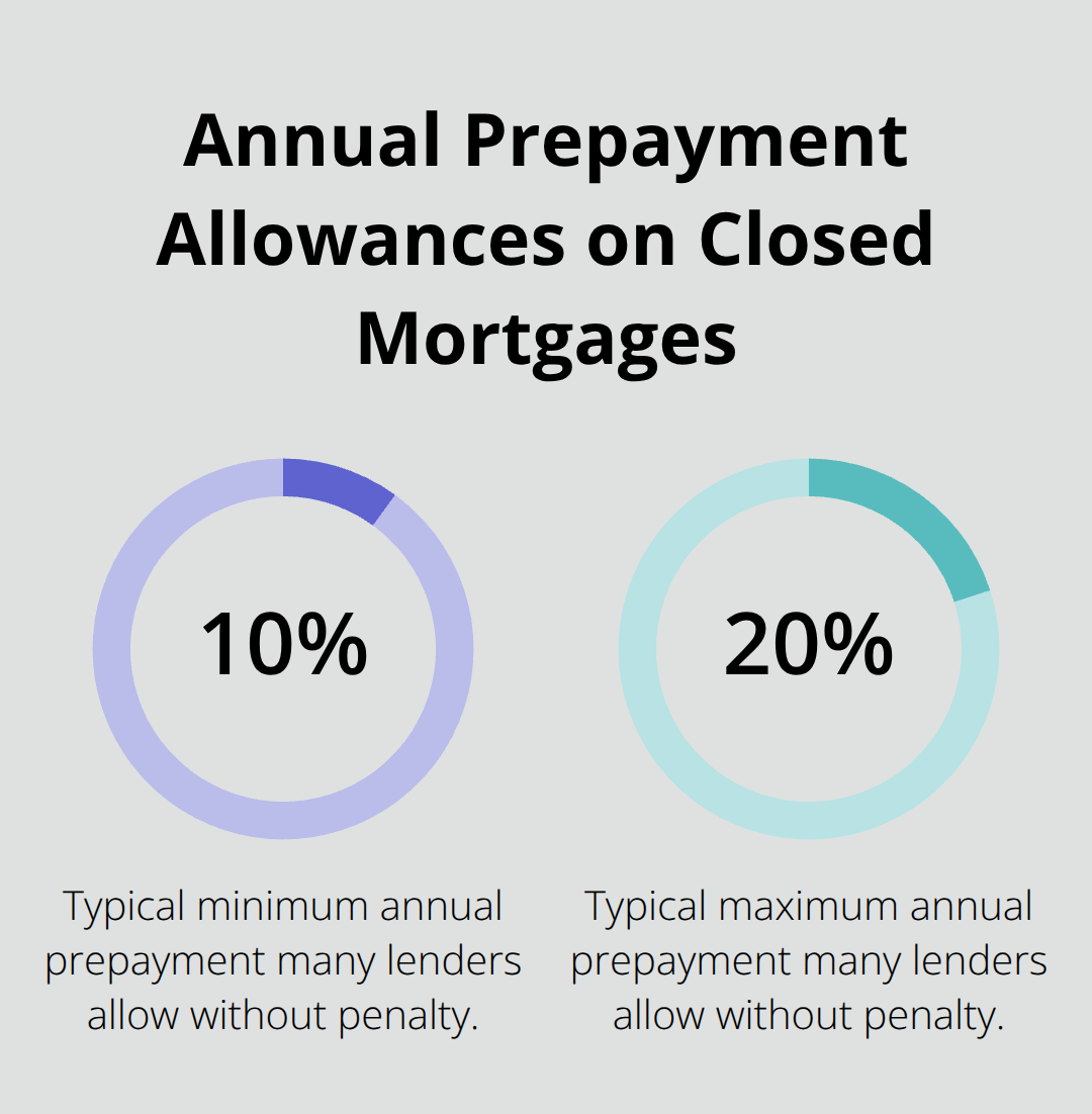 Visualization of typical annual prepayment limits allowed without penalty on closed mortgages.