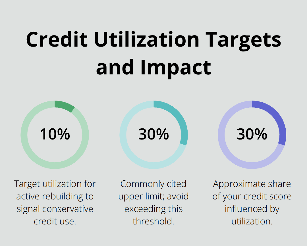 Chart showing recommended utilization thresholds and how utilization affects your credit score. - best secured cards Canada