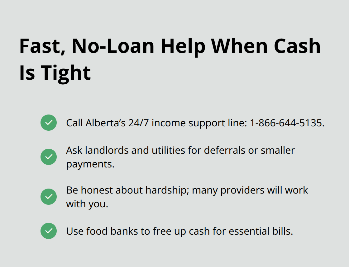 Checklist of immediate assistance options that don’t require borrowing. - online payday loans Canada