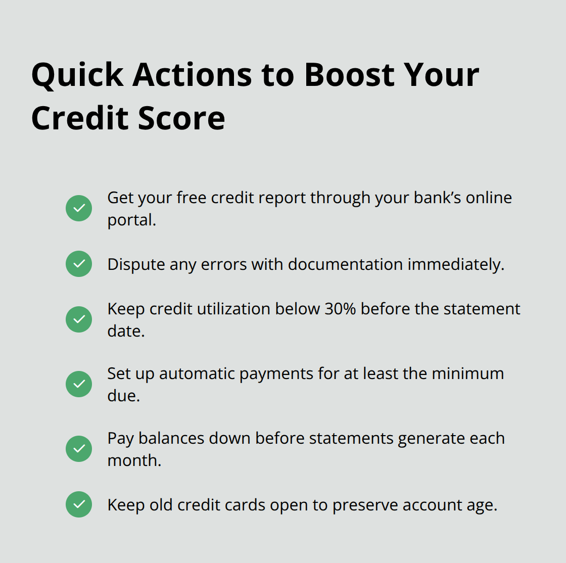 Checklist of practical steps Canadians can take to improve credit scores - Canada credit scores explained