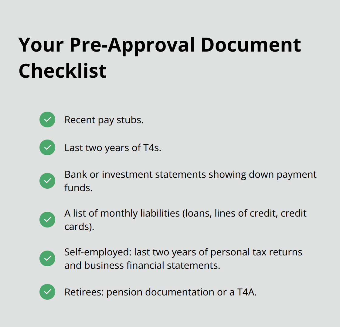 Checklist of documents commonly required for Canadian mortgage pre-approval. - mortgage pre approval Canada